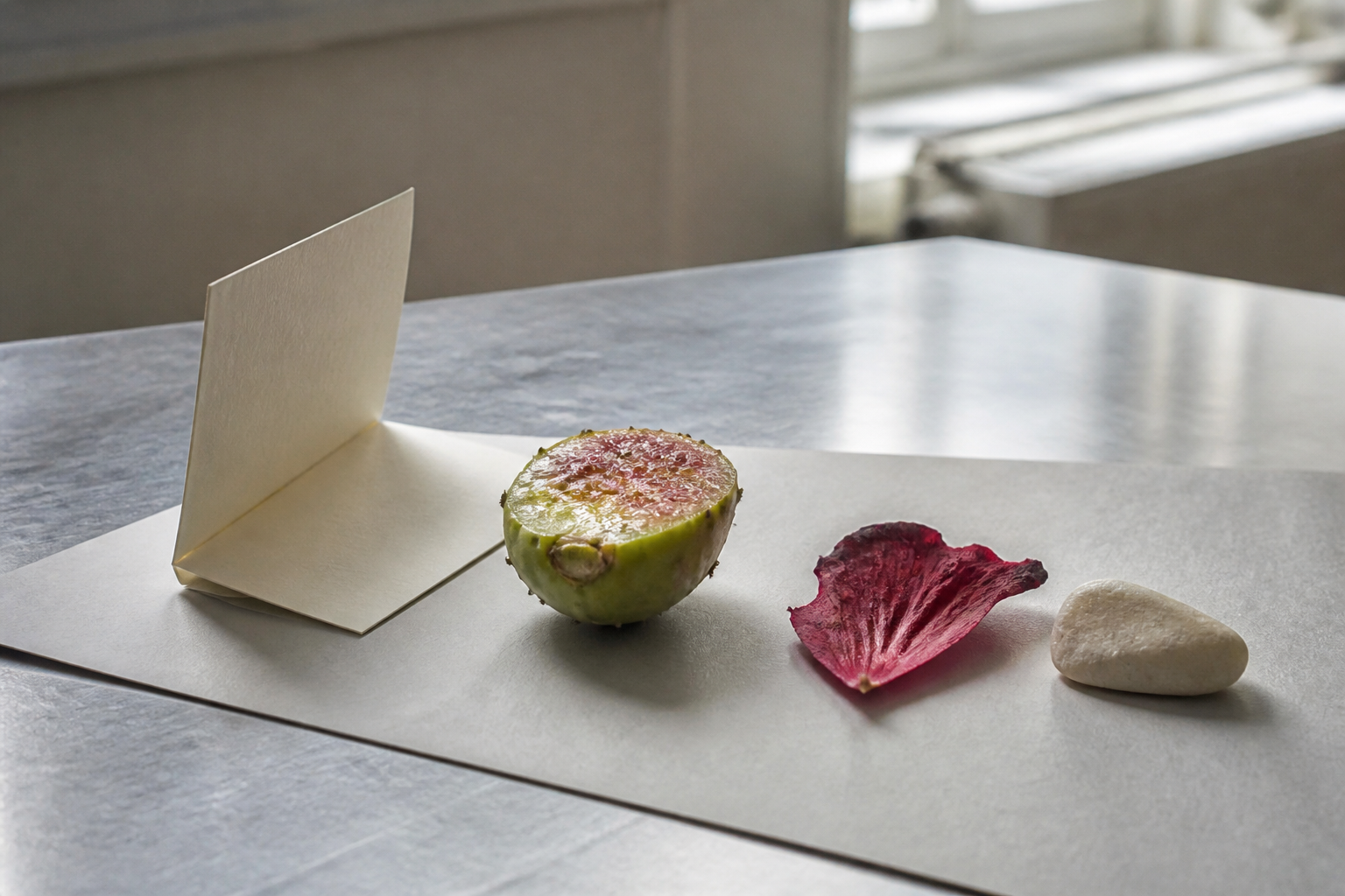 Beles restock discovery file with prickly pear, hibiscus, mineral stone and a folded scent blotter